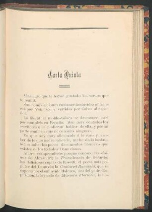 Carta quinta
