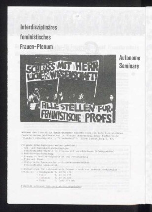 Interdisziplinäres feministisches Frauen-Plenum