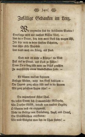 Zufällige Gedanken im Lenz