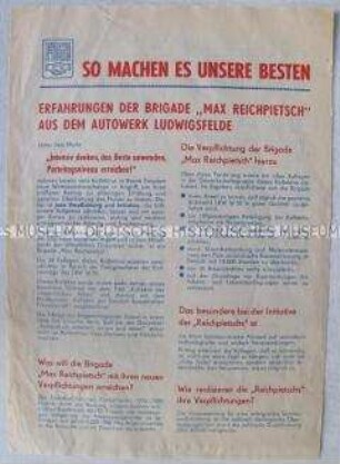 Propagandaflugblatt zur Produktionssteigerung