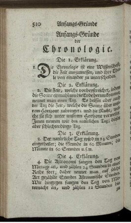 Die Chronologie.