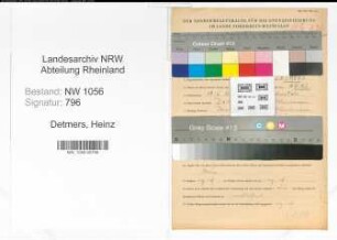Entnazifizierung Heinz Detmers , geb. 18.06.1914 (Lehrer)