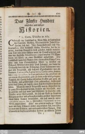 Das Fünfte Hundert nützlicher und lustiger Historien.