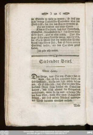 Siebender Brief.