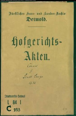 Cruwel, Konrad gegen Stadt Lemgo - Kontribution