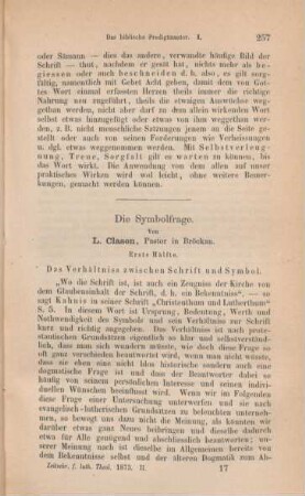257-276 Die Symbolfrage : erste Hälfte