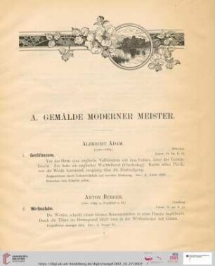A. Gemälde moderner Meister (Nr. 1-21)