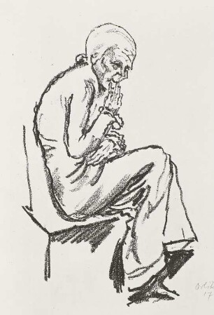 Sitzende alte Frau