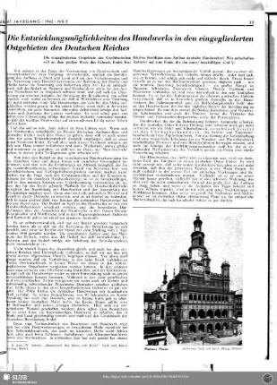 Die Entwicklungsmöglichkeiten des Handwerks in den eingegliederten Ostgebieten des Deutschen Reiches