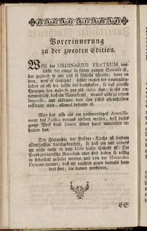 Vorerinnerung zu der zweyten Edition.