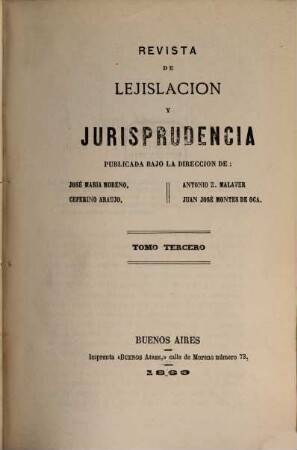 Revista de legislación y jurisprudencia, 3. 1869