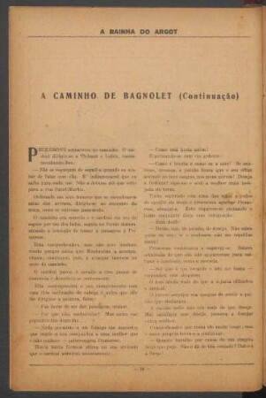 A caminho de Bagnolet (Continuação)