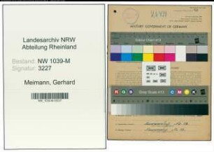 Entnazifizierung Gerhard Meimann , geb. 08.04.1898 ()