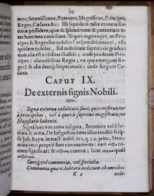 IX. De externis signis Nobilitatis