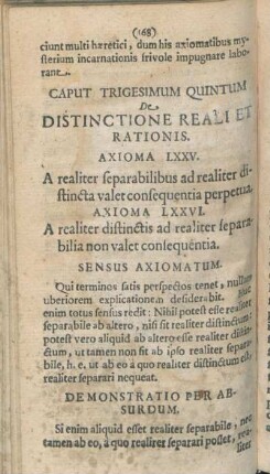 Caput Trigesimum Quintum De Distinctione Reali Et Rationis.