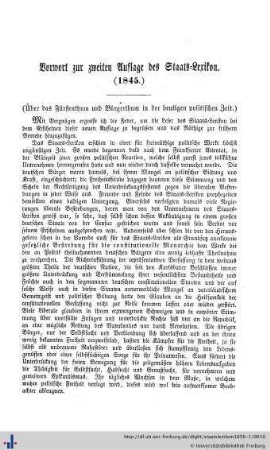 Vorwort zur zweiten Auflage des Staats-Lexikon (1845).