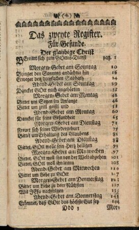 Das zweyte Register.