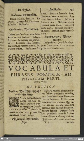 Vocabula Et Phrases Poeticae Ad Physicam Pertinentes