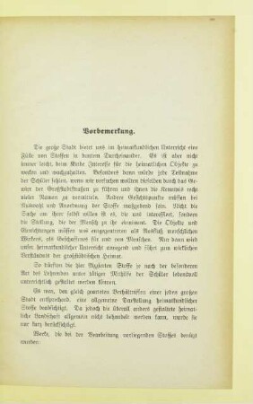 Vorbemerkung