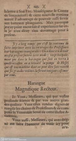 Harangue Magnifique Recteur.