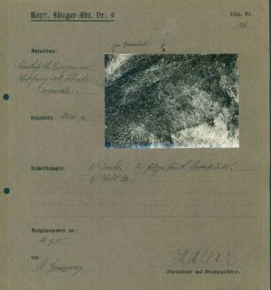 Foto feindlicher Stellungen im Westhang des Schratzmänneles (Luftbild)