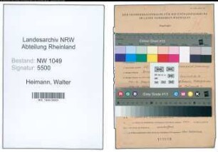 Entnazifizierung Walter Heimann , geb. 15.10.1907 (Lehrer)