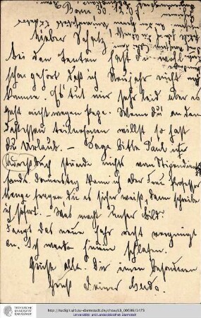 Postkarte vom 30.12.1907