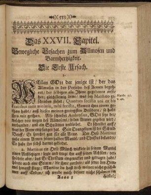 Das XXVII. Capitel. Bewegliche Ursachen zum Allmosen und Barmhertzigkeit.