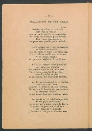 Fragmentos de una carta