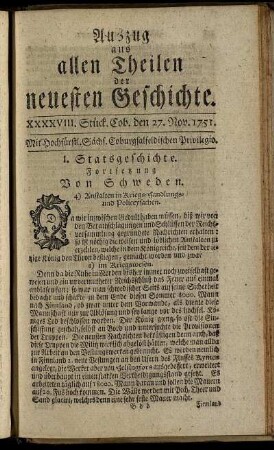 XXXXVIII. Stück. Cob. den 27. Nov. 1751.