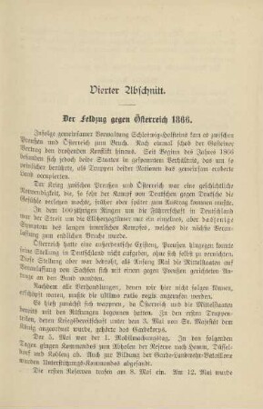 Vierter Abschnitt. Der Feldzug gegen Österreich 1866