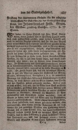 Prüfung der sogenannten Gründe für die gänzliche Abschaffung der Schulsprache des theologischen Systems.