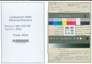 Entnazifizierung Alfred Friese , geb. 00.00.0000 (Rektor)