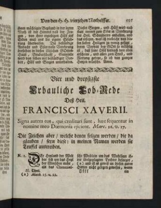 593-640, Vier und dreysigste Erbauliche Lob-Rede deß Heil. FRANCISCI XAVERII - Fuenf und dreyßigste Erbauliche Lob-Rede des Heil. FRANCISCI XAVERII