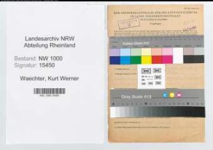 Entnazifizierung Kurt Werner Waechter, geb. 20.03.1911 (Polizeibeamter)