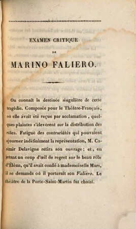 Théâtre de C. Delavigne. 2. Marino Faliero. - 262 S.