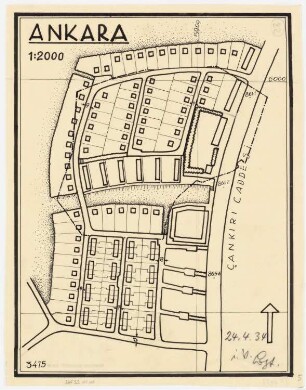 Gesamtbebauungsplan Ankara Teilbebauungsplan innere Stadt: Grundplan und Lageplan 1:2000 innere Stadt, Cankiri C., Wohngebiet westlich