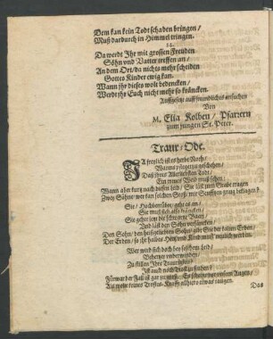 Trauer-Ode.