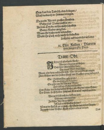 Trauer-Ode.