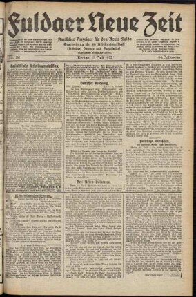 Ausgabe vom Montag, den 17. Juli 1922.