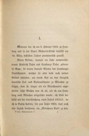 Erinnerungen, 1. Bis zur Universität (1834 - 1850) : mit dem Bildnis des Verfassers