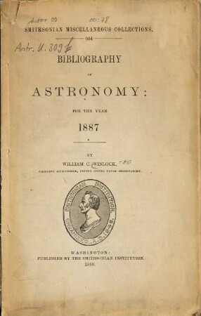Bibliography of astronomy for the year 1887