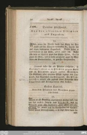 Dritter Abschnitt. Von den einzelnen Pflichten und Tugenden.