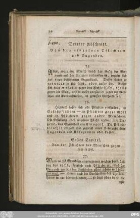 Dritter Abschnitt. Von den einzelnen Pflichten und Tugenden.
