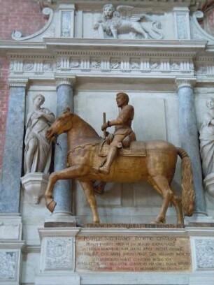 Venedig - Reiterstandbild eines Dogen : Aufgenommen am 24. Juni 2010 in der Dogen-Grabeskirche San Giovanni e Paolo in Venedig