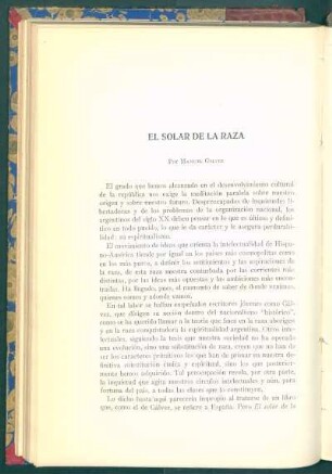 El solar de la raza