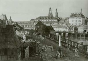 Die ehemaligen Festungswerke von Dresden : Dresden, Festungswerke, Postmeilensäule, Bellotto-Gemälde