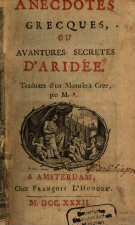 Anecdotes Grecques, Ou Aventures Secretes D'Aridée
