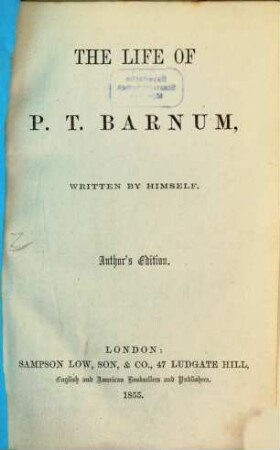 The life of P. T. Barnum