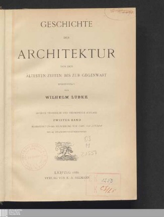 2: Geschichte der Architektur von den ältesten Zeiten bis zur Gegenwart dargestellt